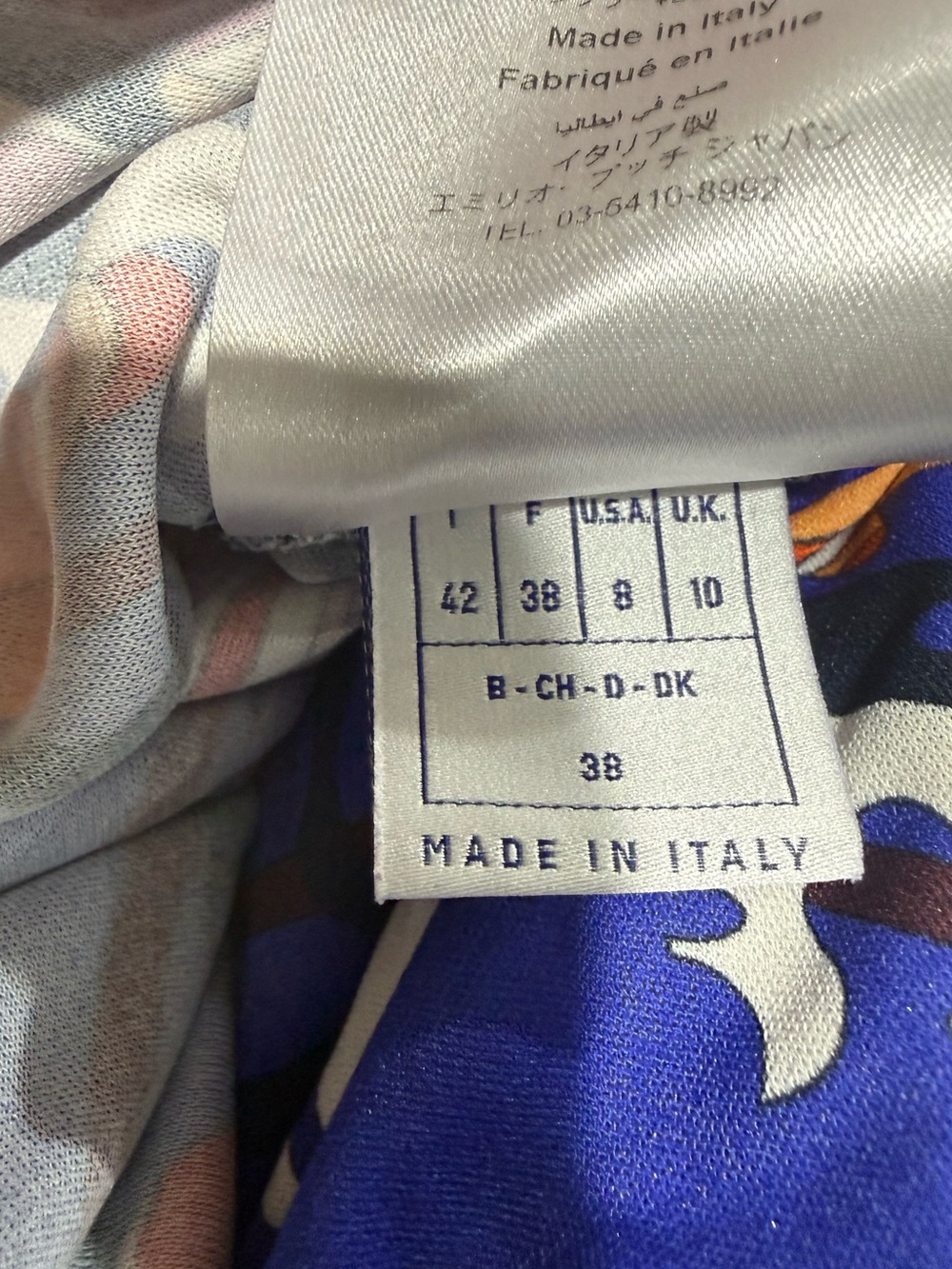 Emilio Pucci Royal Blue dress with Orange Pink Floral Motif - Picture 7 of 7